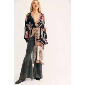 New Free People C'est Moi Mixed Print Maxi Top